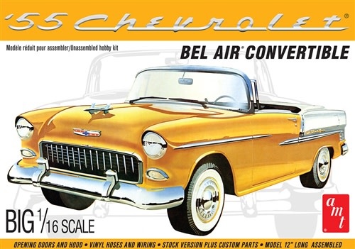 AMT1134 1/16 1955 CHEVY BEL AIR CONVERTIBLE PLASTIC MODEL KIT