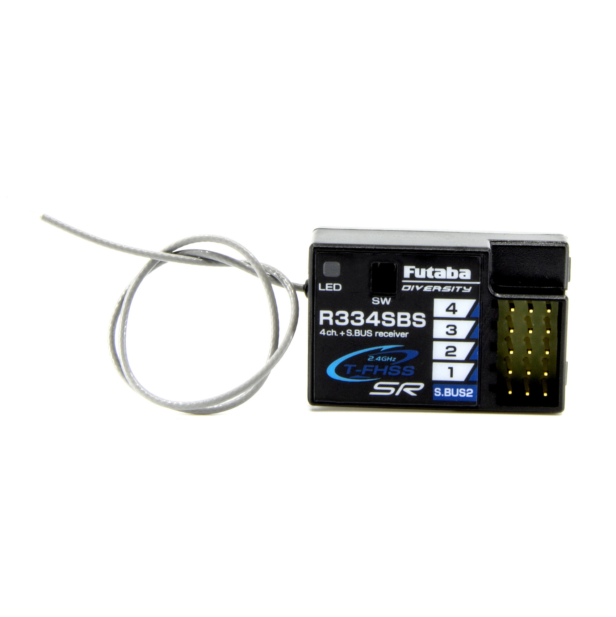 FUT01102246-3 FUTABA R334SBS TFHSS SR S.BUS2 HV 4-CHANNEL 2.4GHZ RECEIVER
