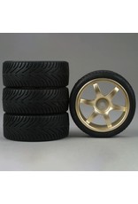 DURATRAX DTXC2803 6 SPOKE GOLD WHEEL RADIAL (4)