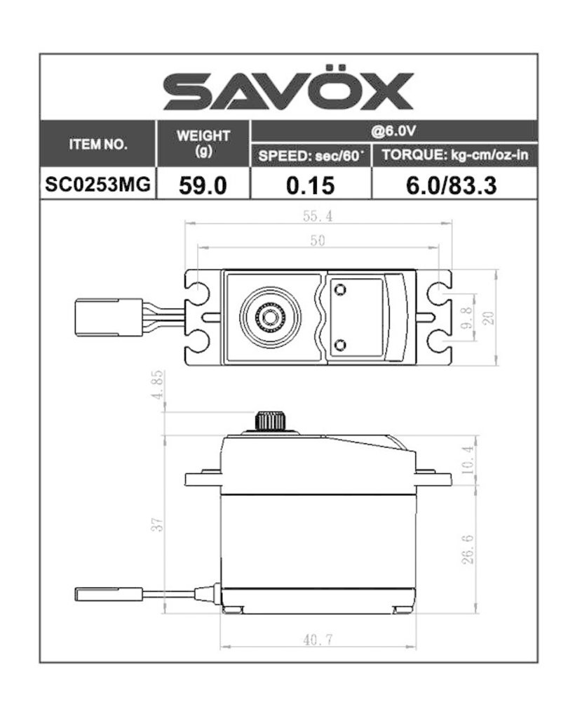 SAVOX SAVSC0253MG SAVOX METAL GEAR DIGITAL SERVO 1/8 SCALE STEERING