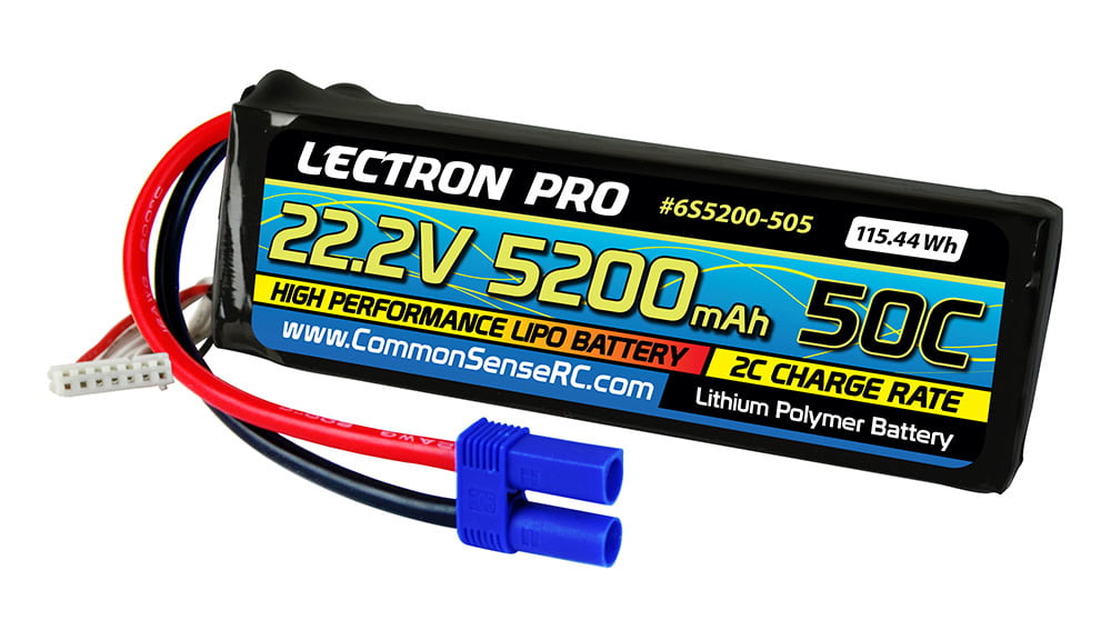 LECTRON PRO 6S LIPO 22.2V 5200MAH 50C BATTERY: EC5