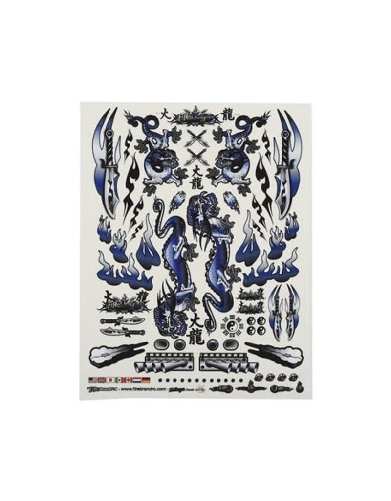 FIRE BRAND RC FBR1DECDBL191 CONCEPT DRAGON DECAL (BLUE) (8.5x11")
