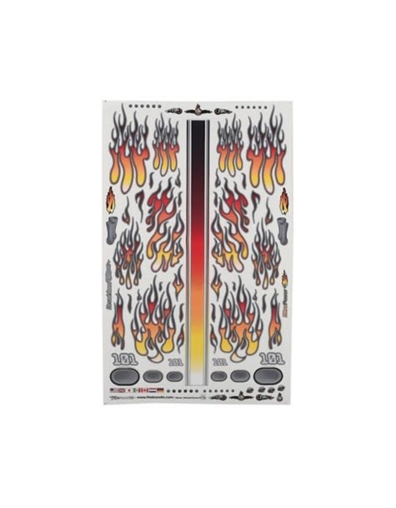 FIRE BRAND RC FBR1DECFLR412 FLAMES FIRE FADE DECAL SHEET (ORANGE/RED) (8.5x14")