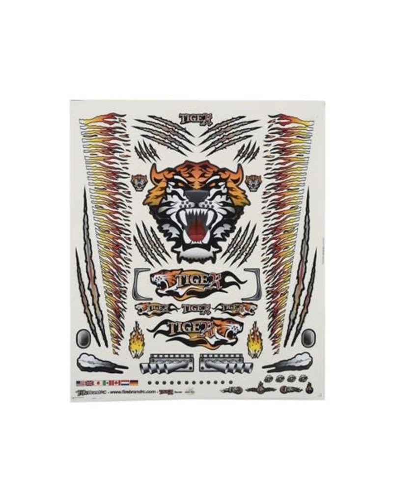 FIRE BRAND RC FBR1DECTOR146 CONCEPT TIGER DECAL ORANGE (8.5X11")