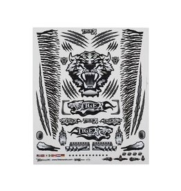 FIRE BRAND RC FBR1DECTBK153 CONCEPT TIGER DECAL SHEET BLACK (8.5x11")