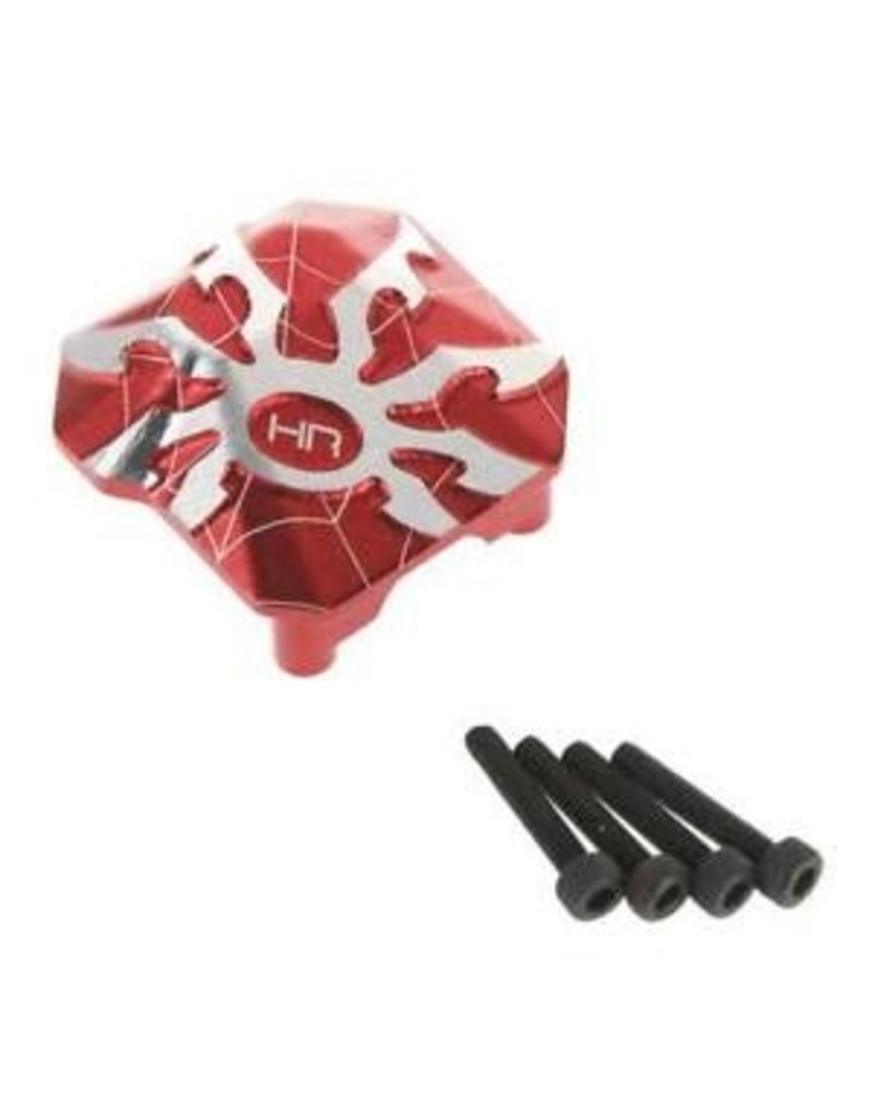 HOT RACING HRASCXT12CP02 ALUMINUM AXLE DIFFERENTIAL COVERS RED SCX10 II