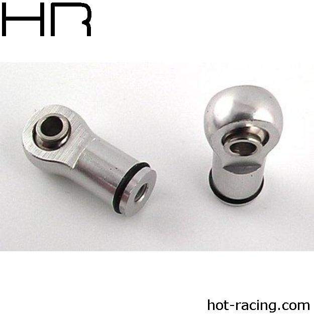 HRARVO154M08 SILVER BALL TYPE ALUMINUM SHOCK ENDS (2)