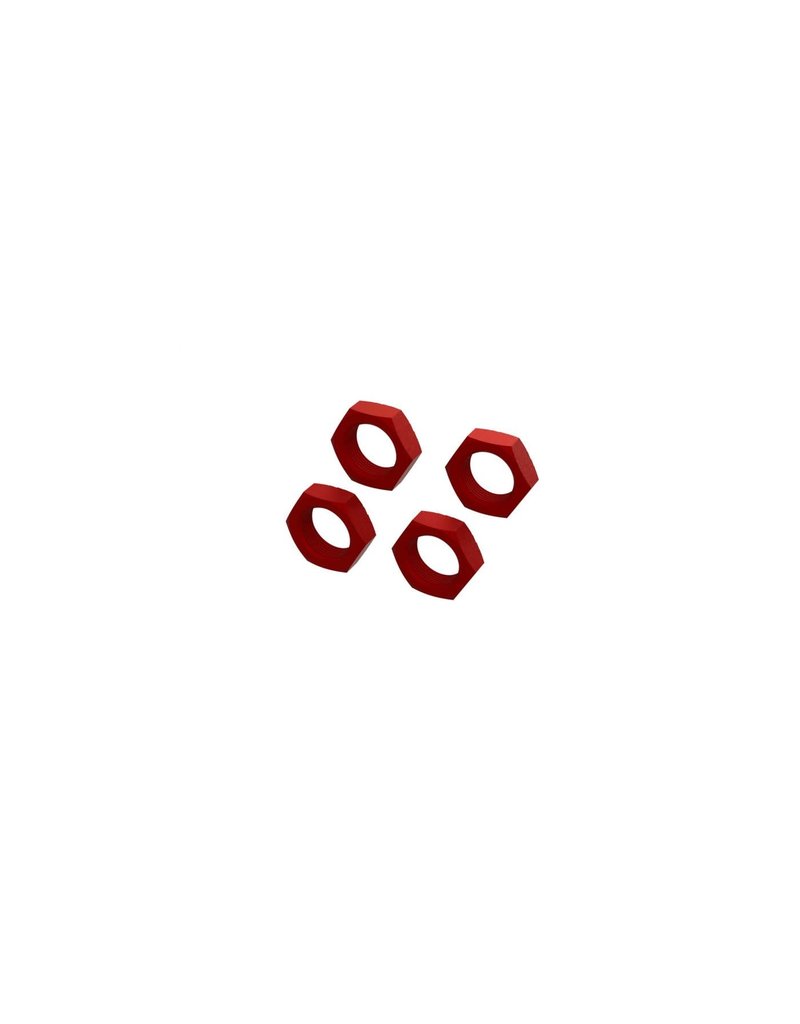 ARRMA ARA310929 24MM ALUMINUM WHEEL NUT: RED (4)