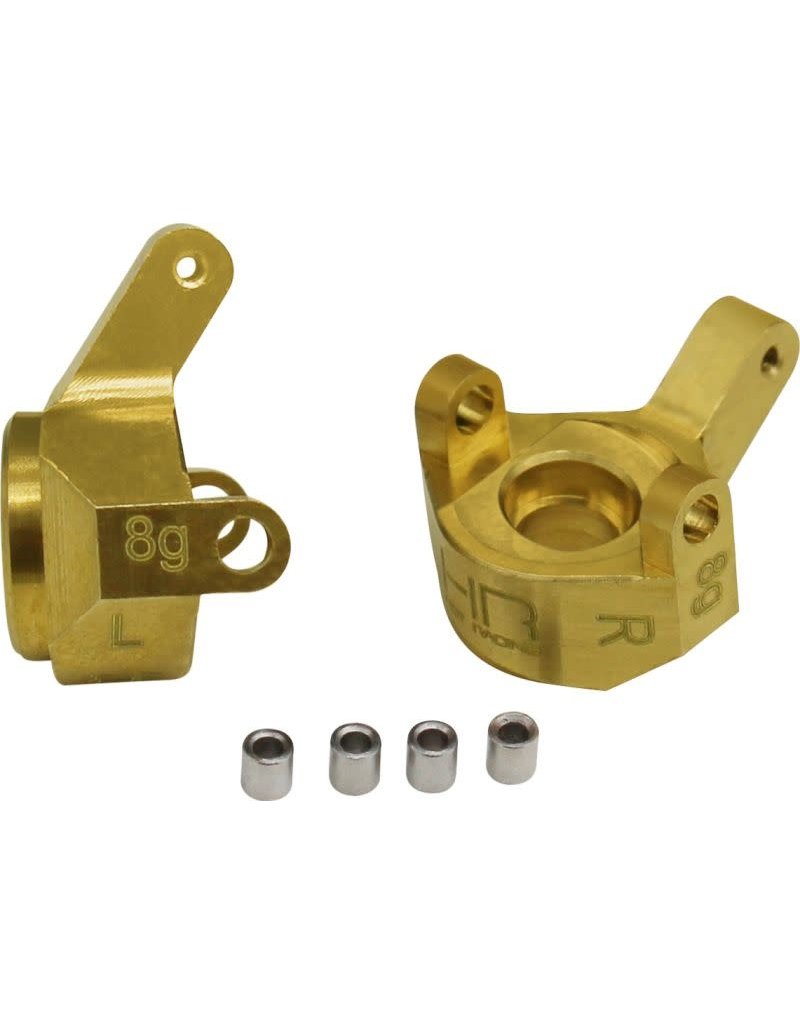 HOT RACING HRASXTF21H 8G BRASS FRONT STEERING KNUCKLES FOR AXIAL SCX24