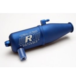 TRAXXAS TRA5541X TUNED PIPE, RESONATOR, R.O.A.R. LEGAL, BLUE-ANODIZED (ALUMINUM, SINGLE CHAMBER) (FITS JATO, N. RUSTLER, N. 4-TEC, WITH TRX RACING ENGINES)