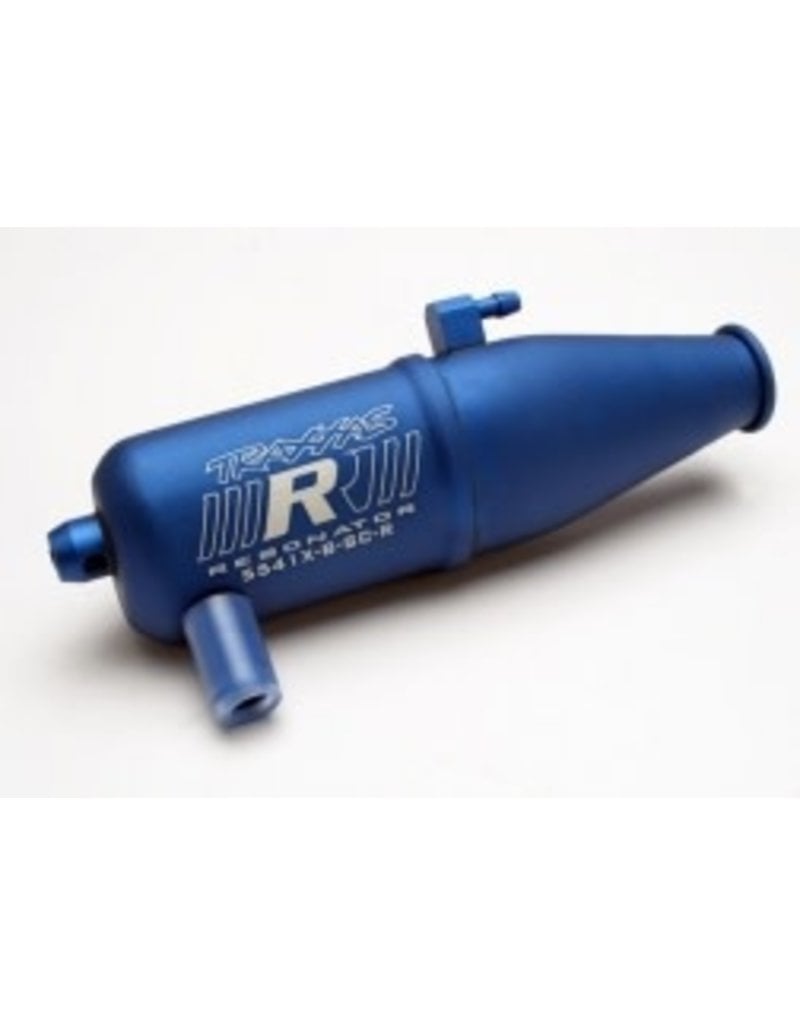 TRAXXAS TRA5541X TUNED PIPE, RESONATOR, R.O.A.R. LEGAL, BLUE-ANODIZED (ALUMINUM, SINGLE CHAMBER) (FITS JATO, N. RUSTLER, N. 4-TEC, WITH TRX RACING ENGINES)