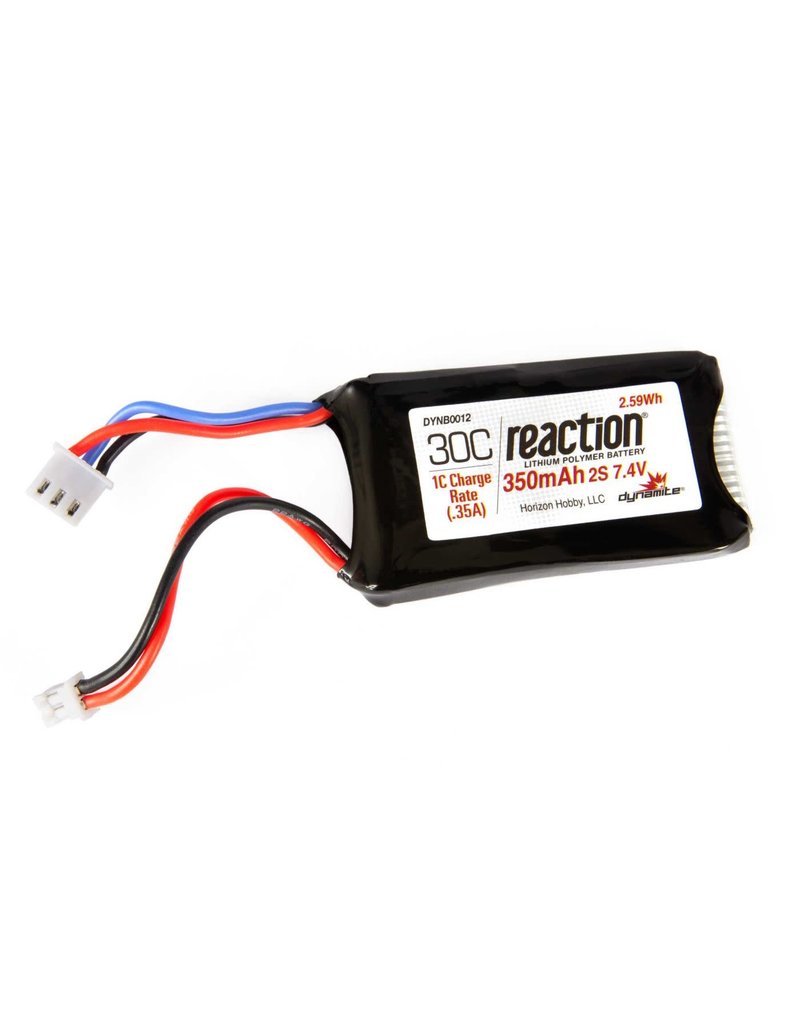 DYNAMITE DYNB0012 2S LIPO7.4V 350MAH 30C BATTERY: PH 2.0 (AXIAL SCX24) "REACTION SERIES"