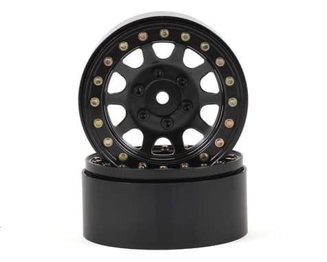 SSD00003 1.9" STEEL D HOLE BEADLOCK WHEELS BLACK