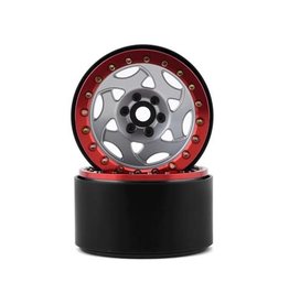 SSD RC SSD00345 2.2" CHAMPION BEADLOCK WHEELS SILVER/RED