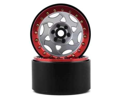SSD00345 2.2" CHAMPION BEADLOCK WHEELS SILVER/RED