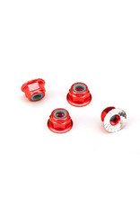 TRAXXAS TRA1747A NUTS, ALUMINUM FLANGED SERRATED (4MM) RED ANODIZED (4)