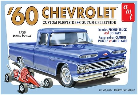 AMT1063M 1/25 1960 CHEVY FLEETSIDE PICKUP W/ GO KART PLASTIC MODEL KIT