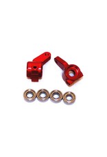 STRC SPTST3636R ALUMINUM FRONT STEERING KNUCKLES FOR TRAXXAS 2WD: RED (2)
