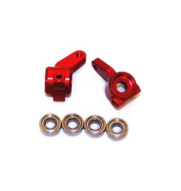 STRC SPTST3636R ALUMINUM FRONT STEERING KNUCKLES FOR TRAXXAS 2WD: RED (2)