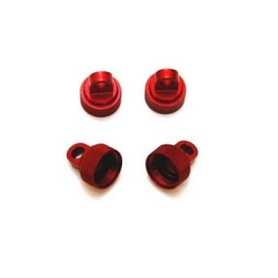 SPTST3767R ALUMINUM SHOCK CAPS FOR TRAXXAS 2WD: RED (4)