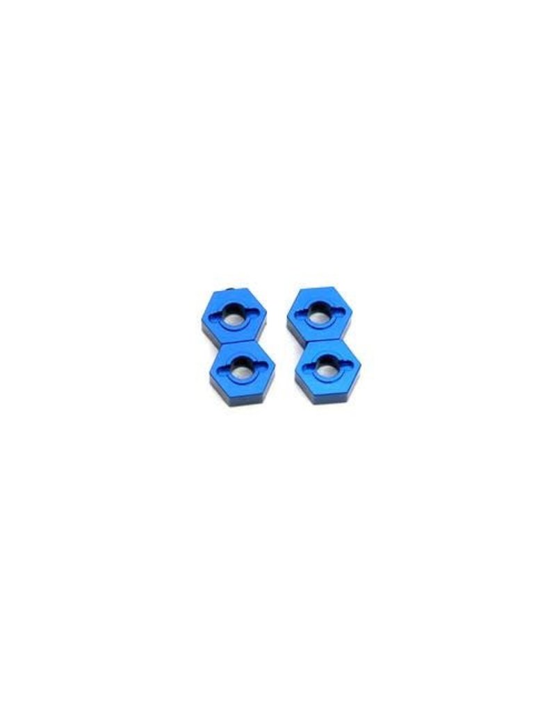 STRC SPTST1654B ALUMINUM HEX ADAPTERS 12MM FOR TRAXXAS SLASH 4X4: BLUE (4)