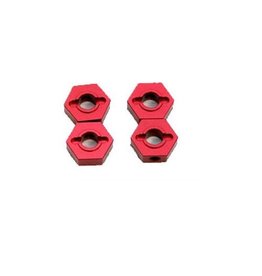 STRC SPTST1654R ALUMINUM HEX ADAPTERS 12MM FOR TRAXXAS SLASH 4X4: RED (4)