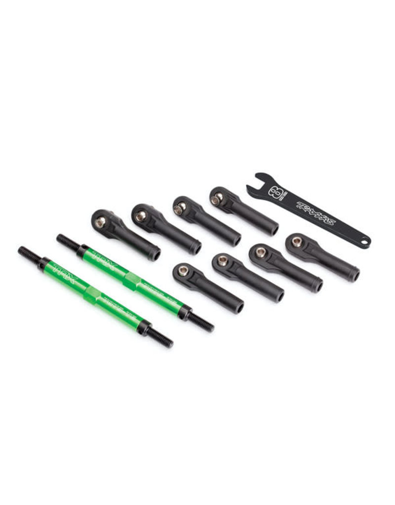TRAXXAS TRA8638G TOE LINKS, E-REVO VXL (TUBES GREEN-ANODIZED, 7075-T6 ALUMINIUM, STRONGER THAN TITANIUM) (144MM) (2)