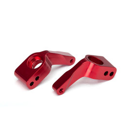 TRAXXAS TRA3652X STUB AXLE CARRIERS, RUSTLER/STAMPEDE/BANDIT (2), 6061-T6 ALUMINUM (RED-ANODIZED)/ 5X11MM BALL BEARINGS (4)