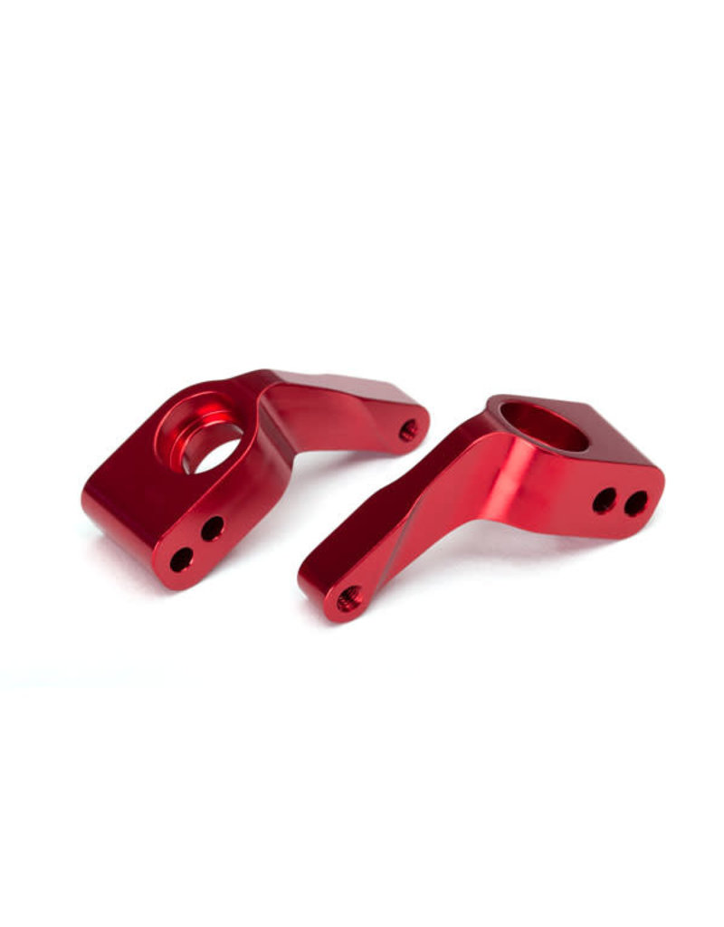 TRAXXAS TRA3652X STUB AXLE CARRIERS, RUSTLER/STAMPEDE/BANDIT (2), 6061-T6 ALUMINUM (RED-ANODIZED)/ 5X11MM BALL BEARINGS (4)