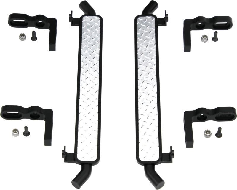 HRATRXF33DP01 ALUMINUM DIAMOND ROCK RAIL SIDE STEPS FOR TRAXXAS TRX-4