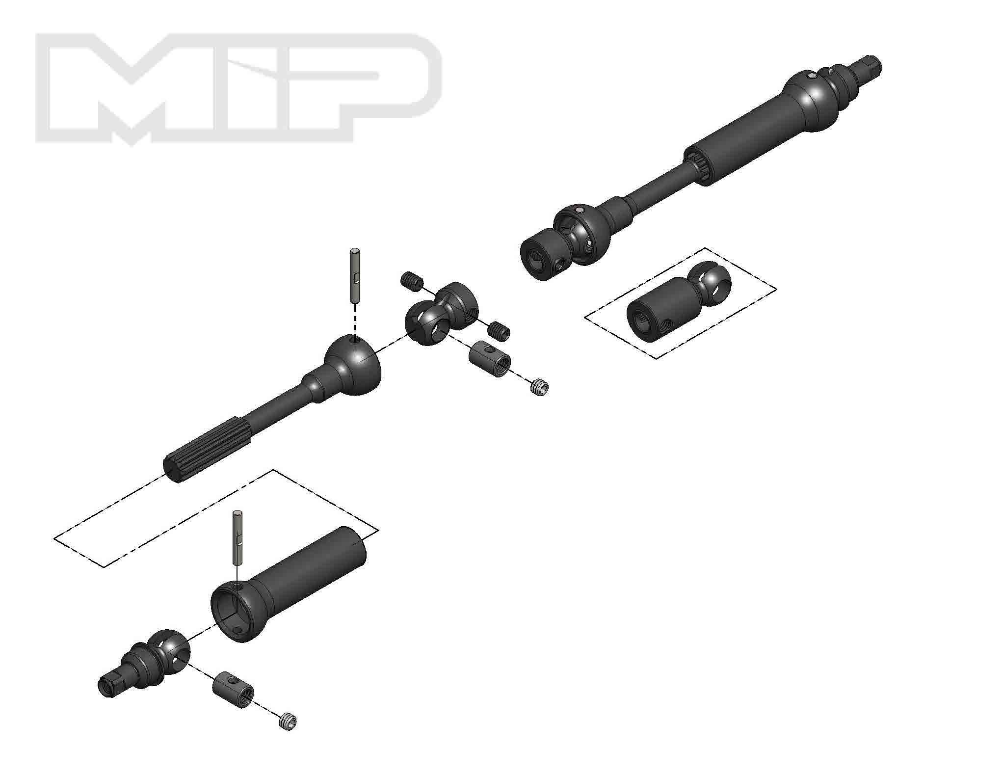 MIP18180 X-DUTY CENTER DRIVE KIT 95MM TO 130MM W/ 5MM HUBS VATERRA K5, K10 ASCENDER BRONCO