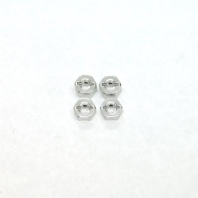 SPTST3654-12S 12MM ALUMINUM " LOCK PIN STYLE" WHEEL HEX SET: SILVER (4)