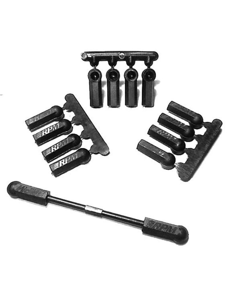 RPM RC PRODUCTS RPM73372 HEAVY DUTY ROD ENDS (12) 4-40 BLACK