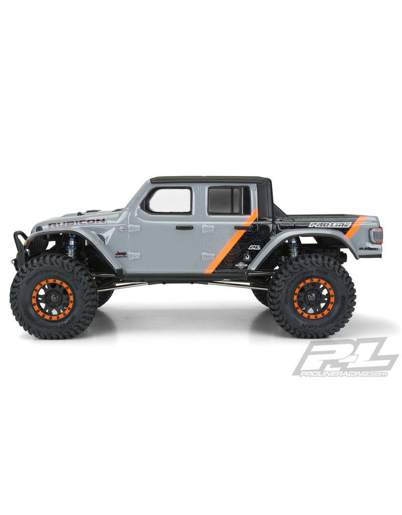 PROLINE RACING PRO353500 JEEP GLADIATOR RUBICON CRAWLER BODY 12.3" OR 313MM WHEEL BASE: CLEAR