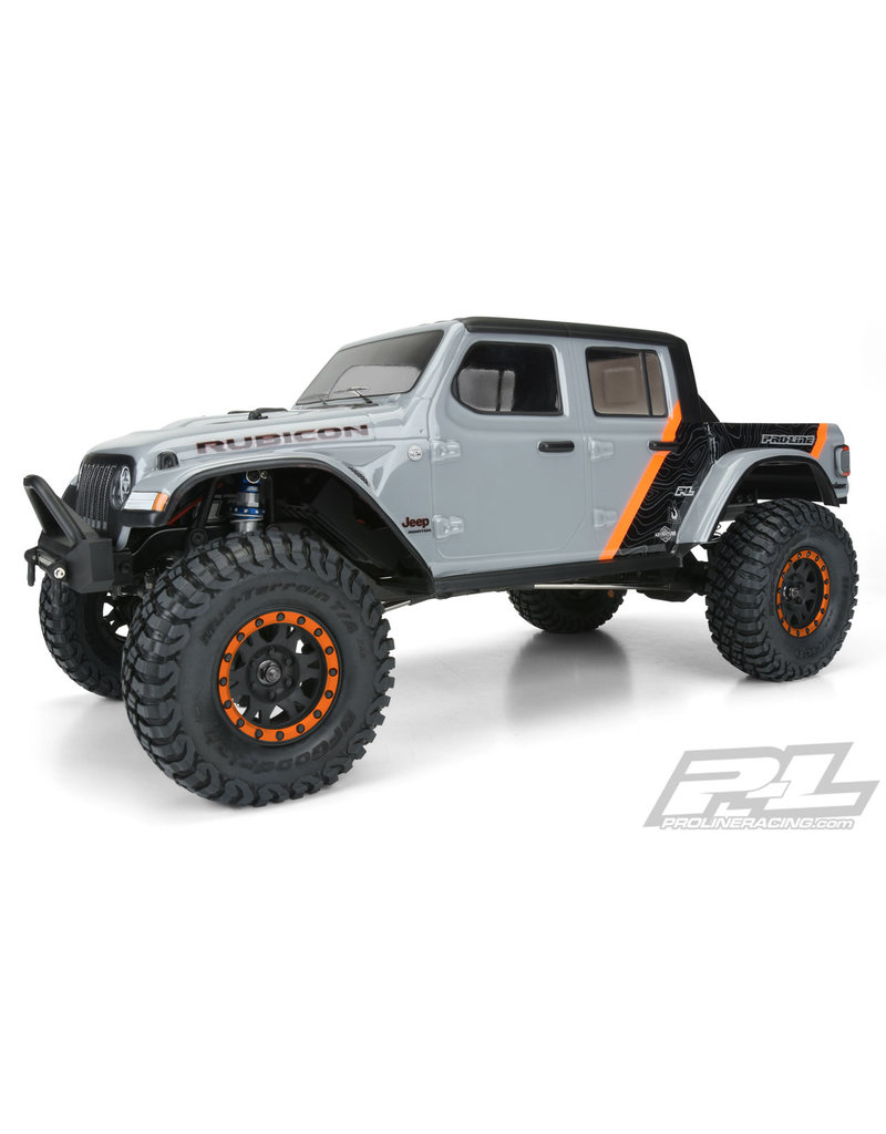 PROLINE RACING PRO353500 JEEP GLADIATOR RUBICON CRAWLER BODY 12.3" OR 313MM WHEEL BASE: CLEAR