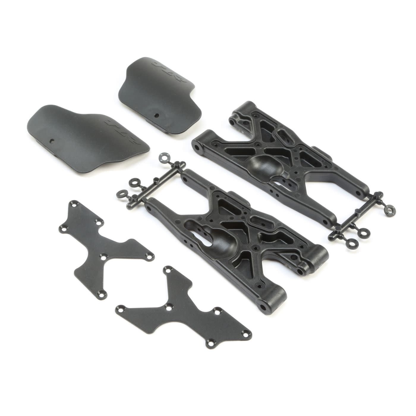 TLR244038 REAR ARM INSERTS AND GUARDS (2): 8X