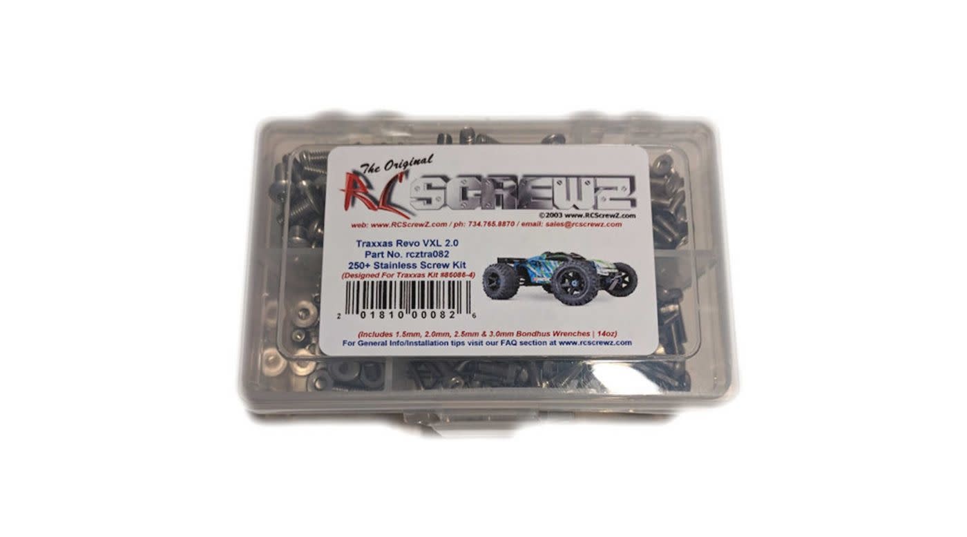 RCZTRA082 STAINLESS STEEL SCREW KIT: E-REVO 2.0