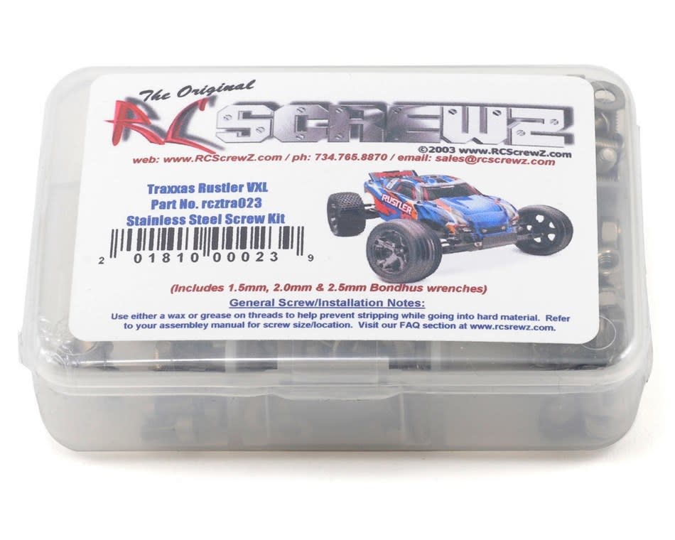 RCZTRA023 STAINLESS STEEL SCREW KIT: RUSTLER VXL