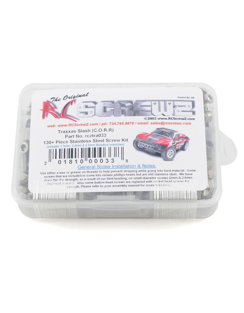 RC SCREWZ RCZTRA033  STAINLESS STEEL SCREW KIT: SLASH 2WD