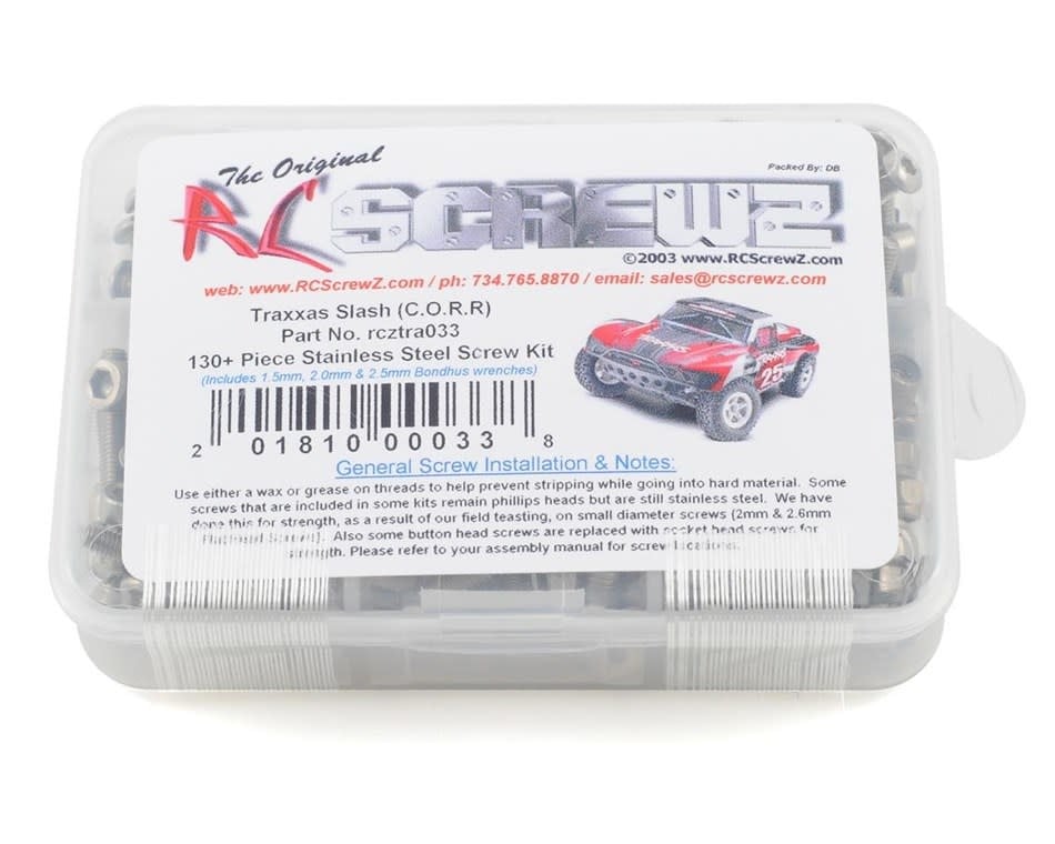 RCZTRA033 STAINLESS STEEL SCREW KIT: SLASH 2WD
