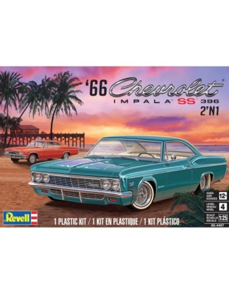 REVELL RMX854497 1/25 1966 CHEVY IMPALA SS 396 2N1 PLASTIC MODEL KIT