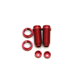 STRC SPTST3765XR ALUMINUM THREADED FRONT SHOCK BODIES: RED (2)