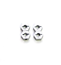 STRC SPTST1654S ALUMINUM HEX ADAPTERS 12MM FOR TRAXXAS SLASH 4X4: SILVER (4)