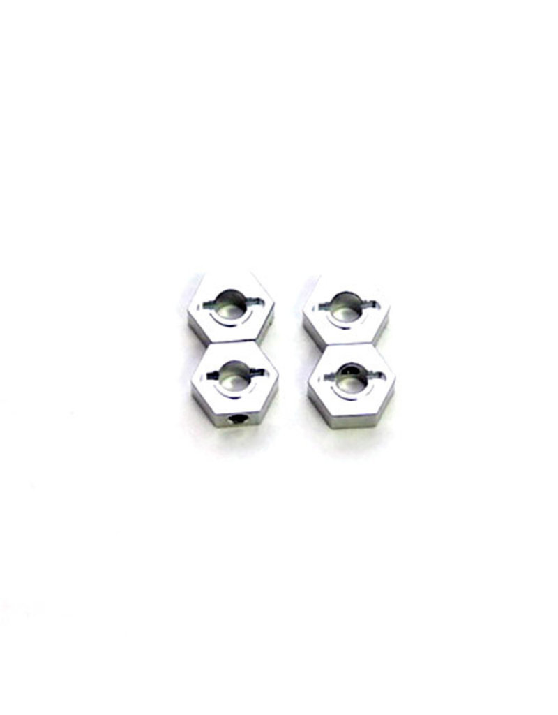 STRC SPTST1654S ALUMINUM HEX ADAPTERS 12MM FOR TRAXXAS SLASH 4X4: SILVER (4)