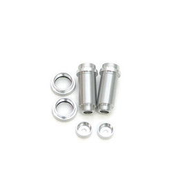 STRC SPTST3765XS ALUMINUM THREADED FRONT SHOCK BODIES: SILVER (2)