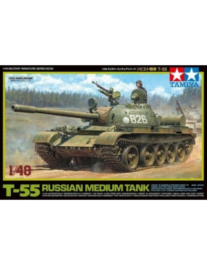 TAMIYA TAM32598 1/48 RUSSIAN MEDIUM TANK T-55 PLASTIC MODEL KIT