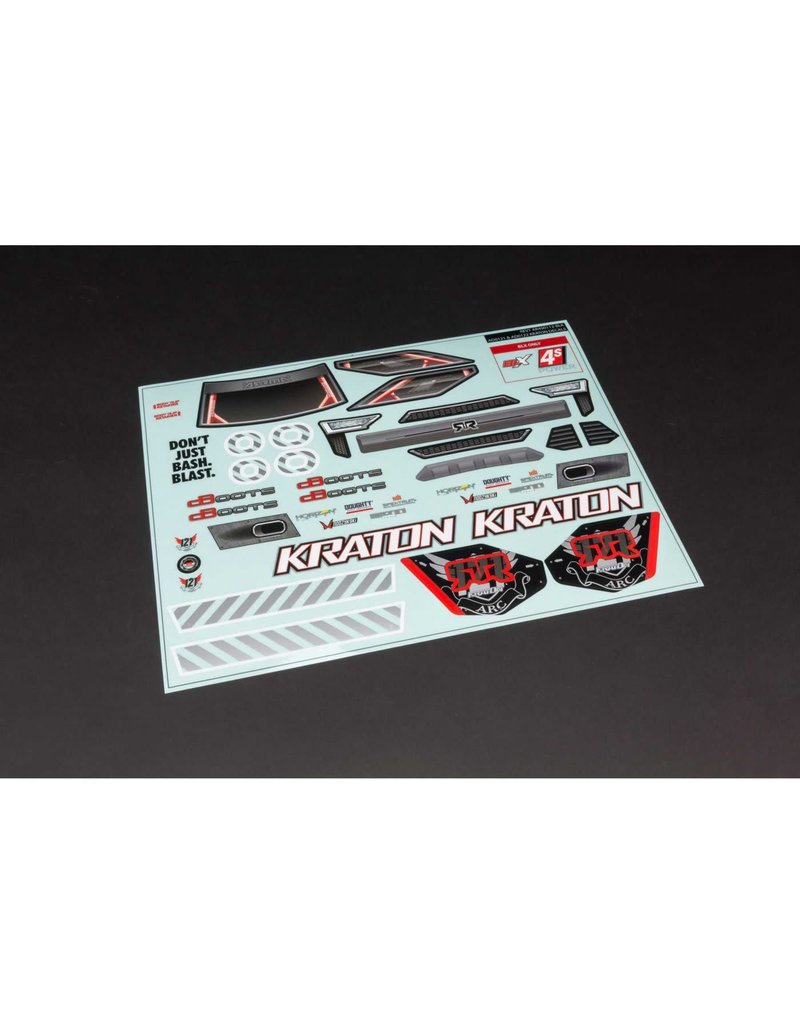 ARRMA ARA402213 KRATON 4S 4X4 BODY WITH DECALS: CLEAR