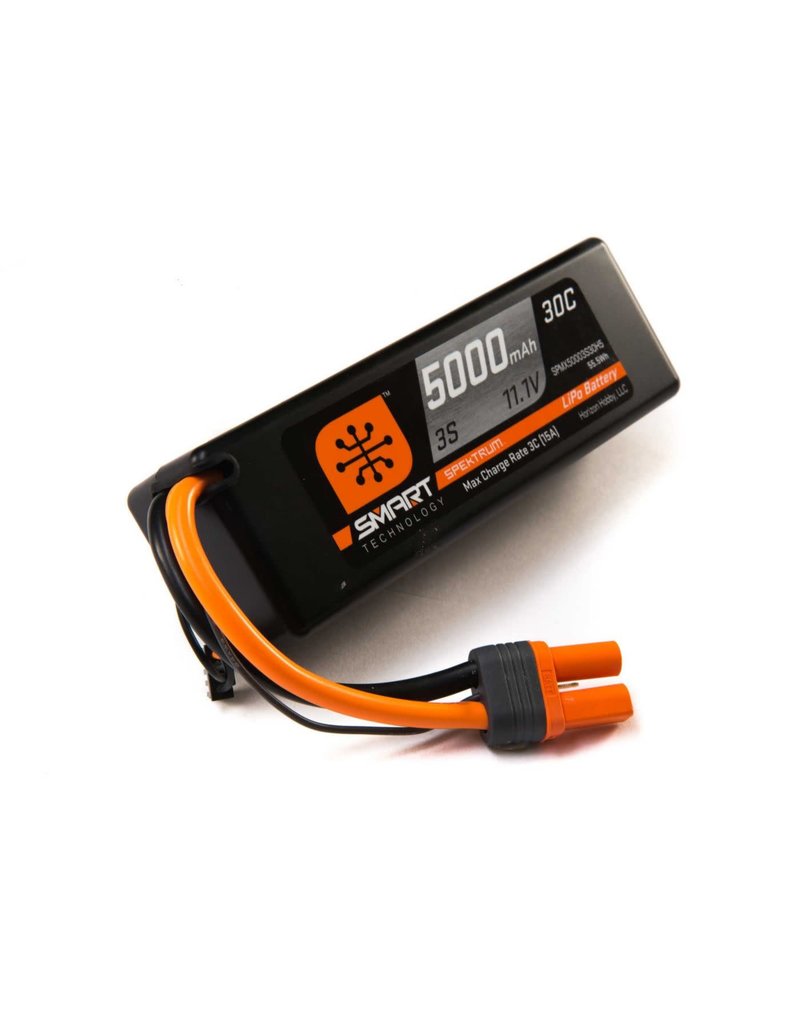 SPEKTRUM SPMX50003S30H5 3S LIPO 11.1V 5000MAH 30C SMART HARDCASE BATTERY: IC5