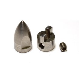 HOT RACING HRASPN05PN CONICAL BULLET M4 PROP NUT AND DRIVE DOG FOR TRAXXAS M41, SPARTAN