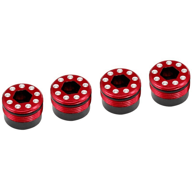 HRAAFE21N02 ALUMINUM O RING DELRIN CAP HUB FOR ARRMA 1/5: RED (4)